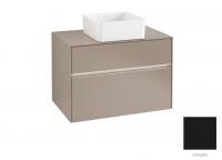 Тумба под раковину Villeroy & Boch Collaro 800х500 мм с подсветкой C037L0PD чёрный матовый