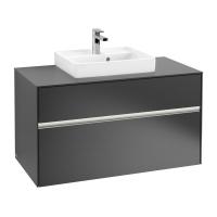 Тумба под раковину Villeroy & Boch Collaro 1000х500 мм с подсветкой C016L0PD чёрный матовый