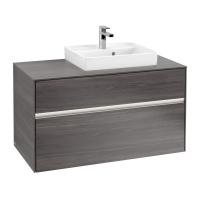 Тумба под раковину Villeroy & Boch Collaro 1000х500 мм с подсветкой C015L0FQ дуб графитовый