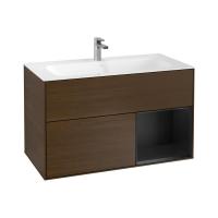 Тумба под раковину Villeroy & Boch Finion 996х498 мм F040PDGN орех/чёрный матовый
