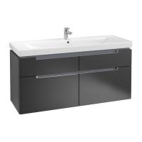 Тумба под раковину Villeroy & Boch Subway 2.0 1287х449 мм A91610PD лак чёрный матовый