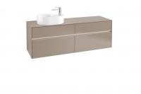 Тумба под раковину Villeroy & Boch Collaro 1600х500 мм с подсветкой C066L0VG трюфель серый
