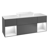 Тумба под раковину Villeroy & Boch Finion 1600х501 мм F741GFGK матовый антрацит/белый глянцевый