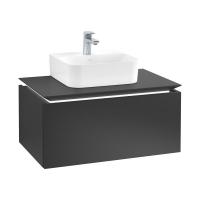 Тумба под раковину Villeroy & Boch Legato 800х500 мм с подсветкой B702L0PD лак чёрный матовый