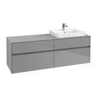 Тумба под раковину Villeroy & Boch Collaro 1600х500 мм C02300FP серый глянцевый