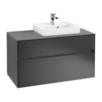 Тумба под раковину Villeroy & Boch Collaro 1000х500 мм C01500PD чёрный матовый
