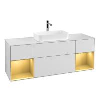 Тумба под раковину Villeroy & Boch Finion 1600х501 мм F331HFGF белый глянцевый/матовое золото