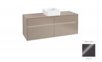Тумба под раковину Villeroy & Boch Collaro 1400х500 мм с подсветкой C045L0FP серый глянцевый