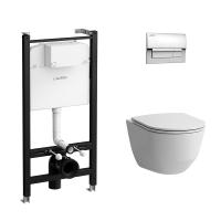 Комплект Laufen Pro (инсталляция + клавиша слива + подвесной унитаз + сиденье с крышкой)  белый