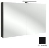 Зеркальный шкаф Jacob Delafon 1000х650х143 мм EB1365-274 чёрный глянцевый
