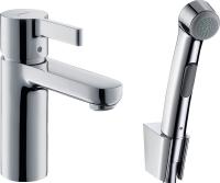 Смеситель для раковины Hansgrohe Metris S 90 ComfortZone с гигиеническим душем 31160000 хром