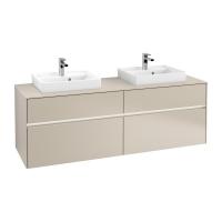 Тумба под раковину Villeroy & Boch Collaro 1600х500 мм с подсветкой C021L0VK мягкий серый