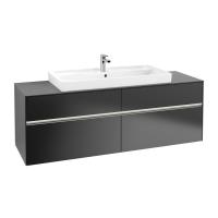 Тумба под раковину Villeroy & Boch Collaro 1600х500 мм с подсветкой C031L0PD чёрный матовый