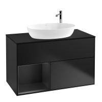 Тумба под раковину Villeroy & Boch Finion 1000х501 мм F892PDPD чёрный матовый/чёрный матовый