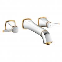 Смеситель для раковины Grohe Grandera M-Size настенный (внешняя часть) на 3 отверстия 20 415 IG0 хром/золото