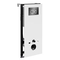 Инсталляция для унитаза WasserKraft Abens 20TLT.010.ME.WH.PB01 белое стекло/чёрный/хром