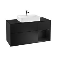 Тумба под раковину Villeroy & Boch Finion 1200х501 мм F422PDPD чёрный матовый/чёрный матовый