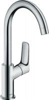 Смеситель для раковины Hansgrohe Logis 210 ComfortZone высокий поворотный излив, донный клапан 71130000