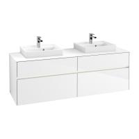 Тумба под раковину Villeroy & Boch Collaro 1600х500 мм с подсветкой C021L0DH белый глянцевый