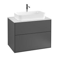Тумба под раковину Villeroy & Boch Finion 800х501 мм F22100GK матовый антрацит/белый