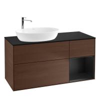Тумба под раковину Villeroy & Boch Finion 1200х501 мм F932PDGN орех/чёрный матовый