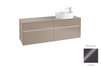Тумба под раковину Villeroy & Boch Collaro 1600х500 мм с подсветкой C067L0FP серый глянцевый