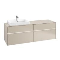 Тумба под раковину Villeroy & Boch Collaro 1600х500 мм с подсветкой C022L0VK мягкий серый