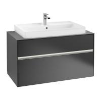 Тумба под раковину Villeroy & Boch Collaro 1000х500 мм с подсветкой C020L0PD чёрный матовый