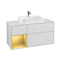 Тумба под раковину Villeroy & Boch Finion 1200х501 мм F411HFGF белый глянцевый/матовое золото