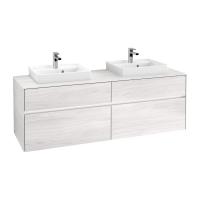 Тумба под раковину Villeroy & Boch Collaro 1600х500 мм с подсветкой C021L0E8 белое дерево