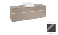 Тумба под раковину Villeroy & Boch Collaro 1600х500 мм с подсветкой C049L0FP серый глянцевый