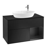 Тумба под раковину Villeroy & Boch Finion 1000х501 мм F902PDPD чёрный матовый/чёрный матовый