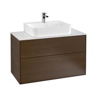 Тумба под раковину Villeroy & Boch Finion 1000х501 мм F10100GN орех/белый