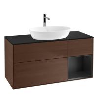 Тумба под раковину Villeroy & Boch Finion 1200х501 мм F832PDGN орех/чёрный матовый