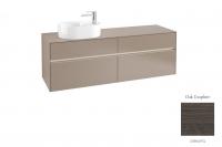 Тумба под раковину Villeroy & Boch Collaro 1600х500 мм с подсветкой C066L0FQ дуб графитовый