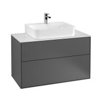 Тумба под раковину Villeroy & Boch Finion 1000х501 мм F10100GK матовый антрацит/белый