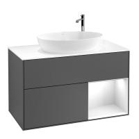 Тумба под раковину Villeroy & Boch Finion 1000х501 мм F901GFGK матовый антрацит/белый глянцевый