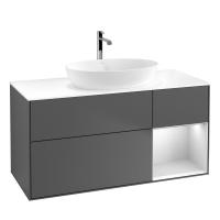 Тумба под раковину Villeroy & Boch Finion 1200х501 мм F831MTGK матовый антрацит/белый матовый