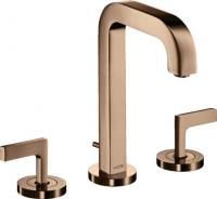 Смеситель для раковины Axor Citterio на 3 отверстия 39135300 полированное красное золото