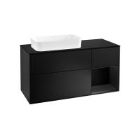 Тумба под раковину Villeroy & Boch Finion 1200х501 мм F692PDPD чёрный матовый/чёрный матовый