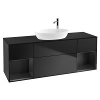 Тумба под раковину Villeroy & Boch Finion 1600х501 мм F982PDPD чёрный матовый/чёрный матовый