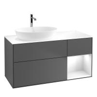 Тумба под раковину Villeroy & Boch Finion 1200х501 мм F811GFGK матовый антрацит/белый глянцевый