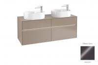 Тумба под раковину Villeroy & Boch Collaro 1400х500 мм с подсветкой C064L0FP серый глянцевый
