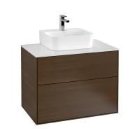 Тумба под раковину Villeroy & Boch Finion 800х501 мм F08100GN орех/белый