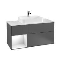 Тумба под раковину Villeroy & Boch Finion 1200х501 мм F411MTGK матовый антрацит/белый матовый