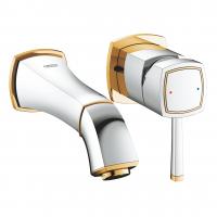 Смеситель для раковины Grohe Grandera S-Size настенный (внешняя часть) на 2 отверстия 19 929 IG0 хром/золото