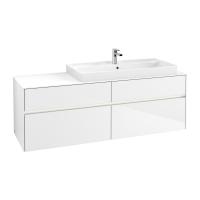 Тумба под раковину Villeroy & Boch Collaro 1600х500 мм с подсветкой C030L0DH белый глянцевый