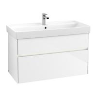 Тумба под раковину Villeroy & Boch Collaro 954х444 мм с подсветкой C011L0DH белый глянцевый