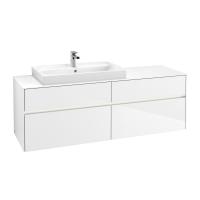 Тумба под раковину Villeroy & Boch Collaro 1600х500 мм с подсветкой C026L0DH белый глянцевый