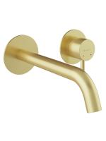 Смеситель для раковины Aqueduto Cano настенный, внутр. и внешн. часть CAN0450 золото шлифованное